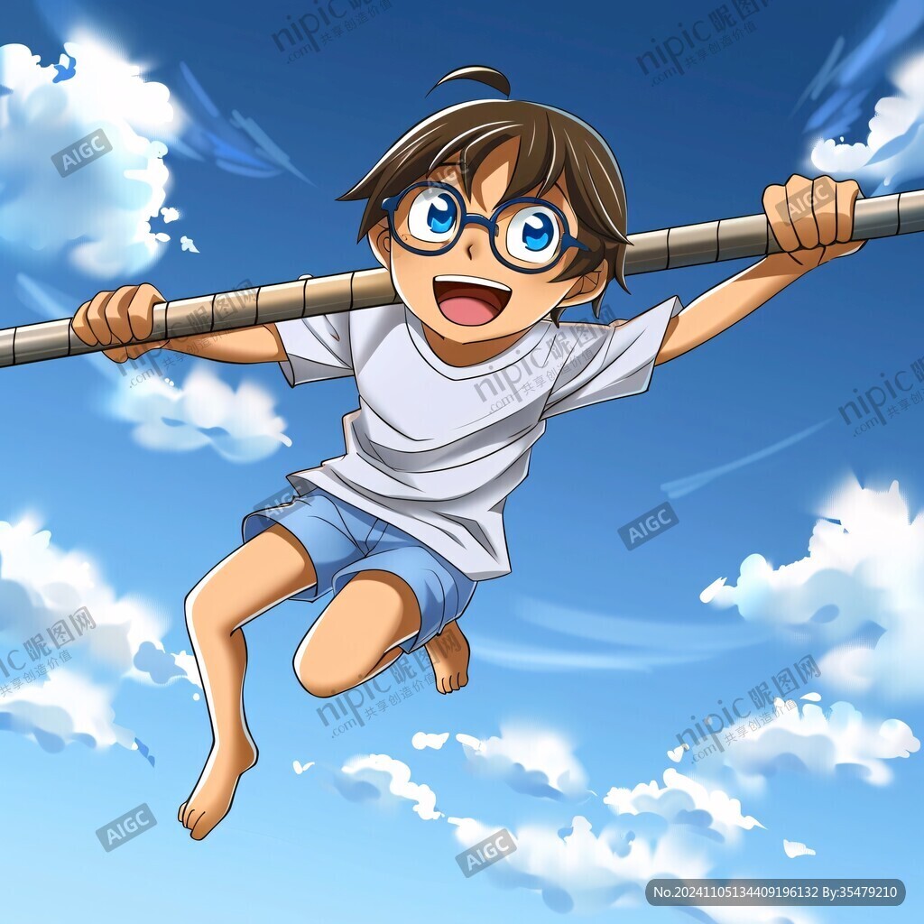 飛天男孩插畫