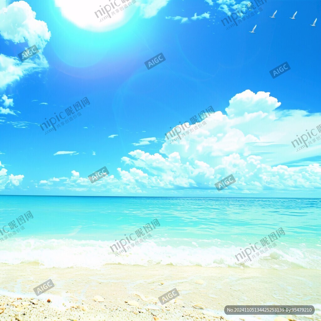 陽藍天白云大海