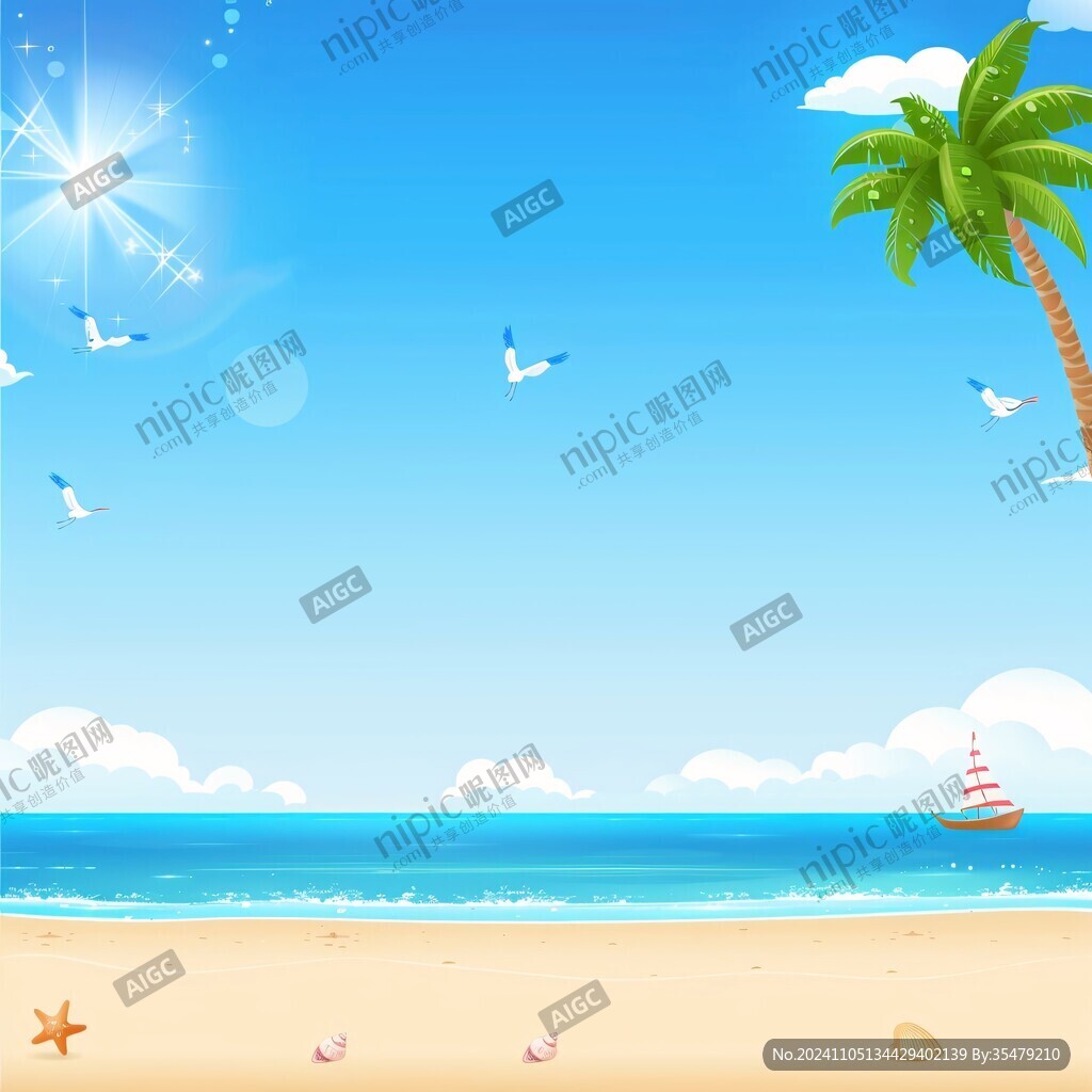 夏日海灘海邊風(fēng)光