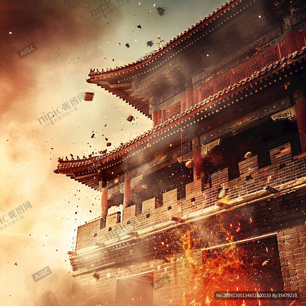 古代戰(zhàn)場火燒背景