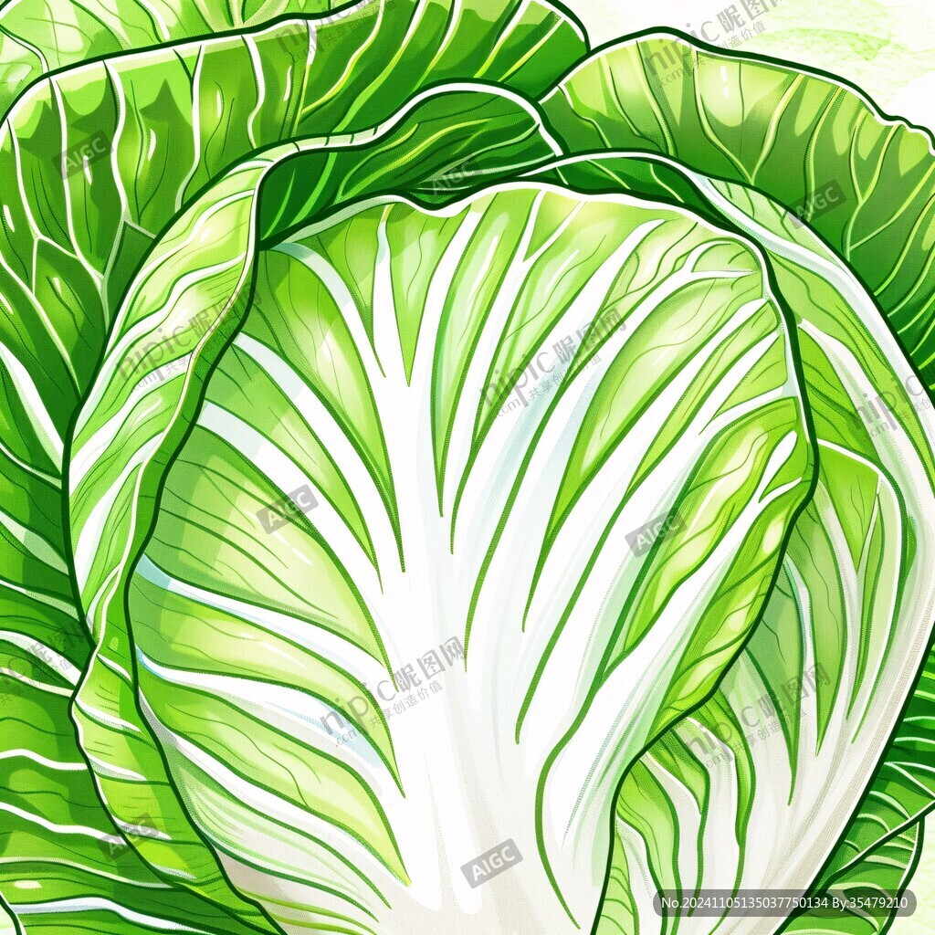 手繪大白菜插畫