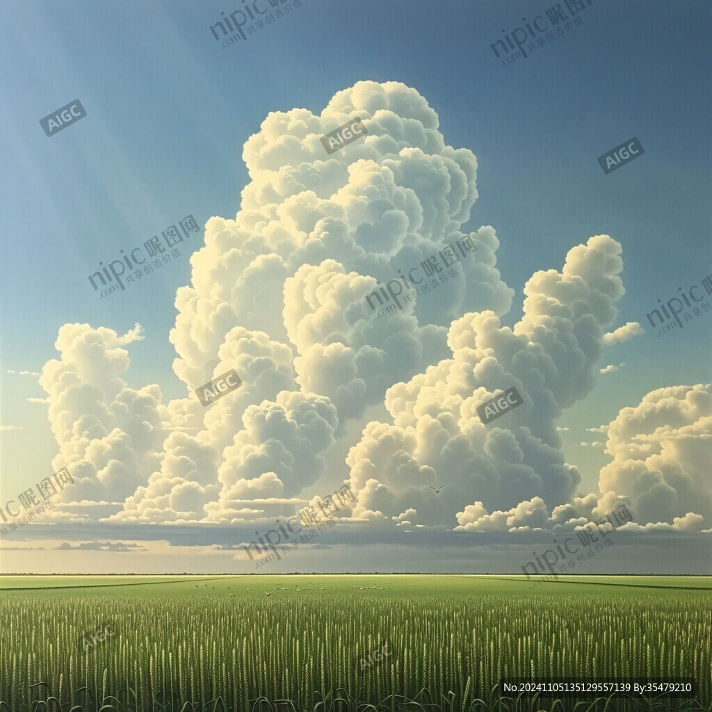 高清白云草地