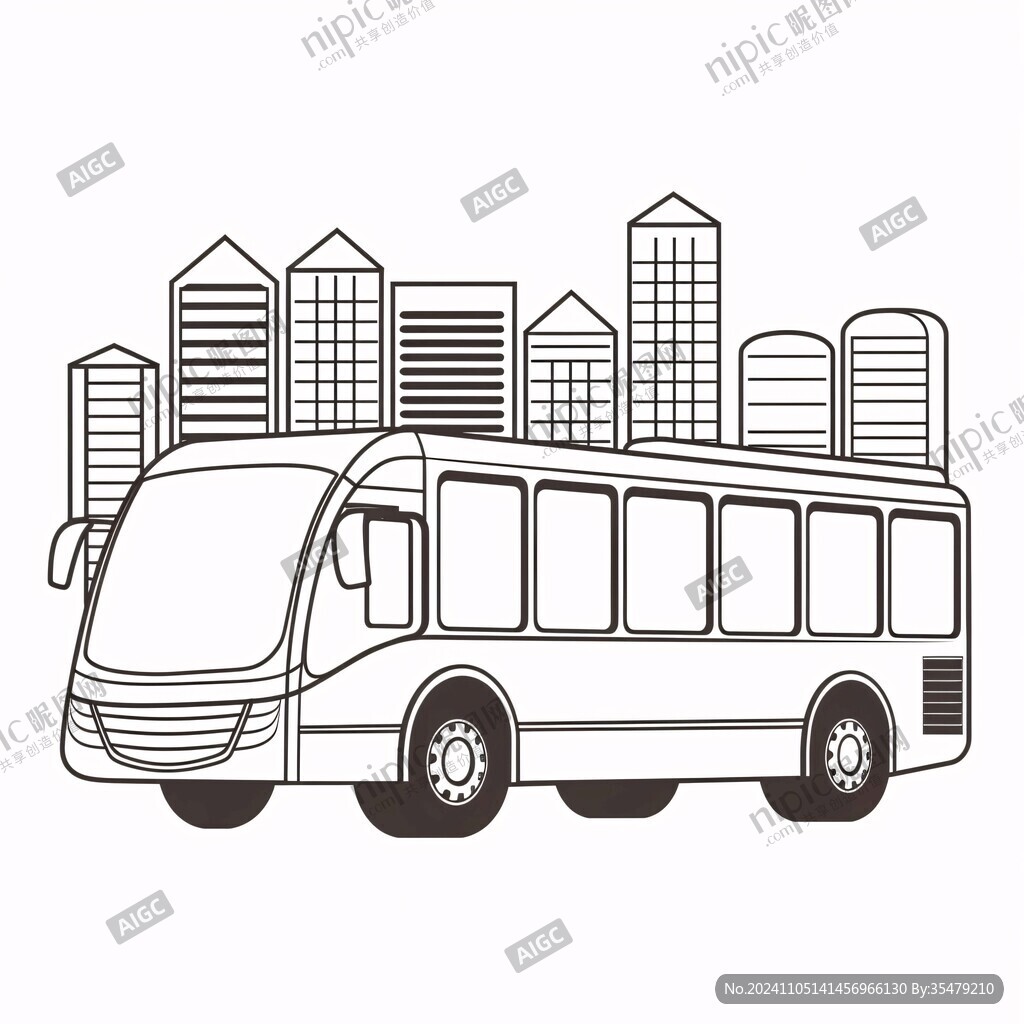大巴車插畫