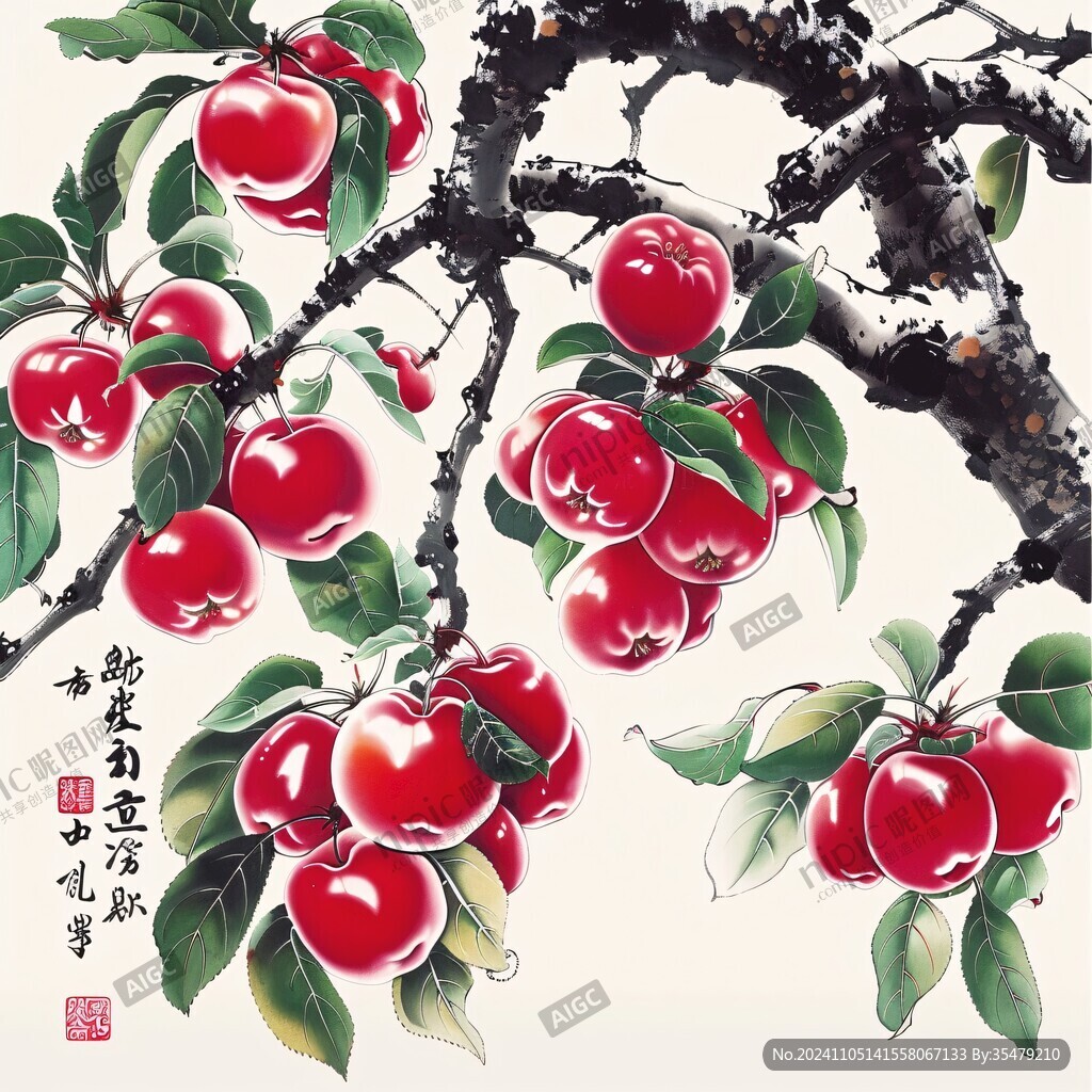 手繪櫻桃圖