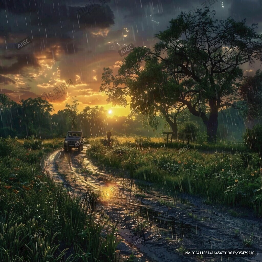 唯美雨景