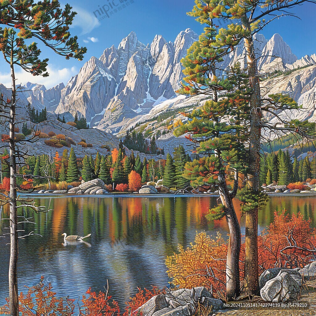 美麗山水風(fēng)景繪畫風(fēng)景