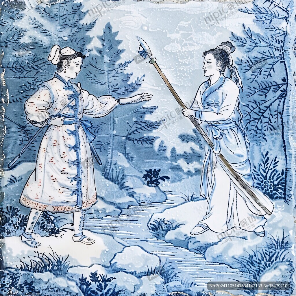 祭藍(lán)描金瓷板