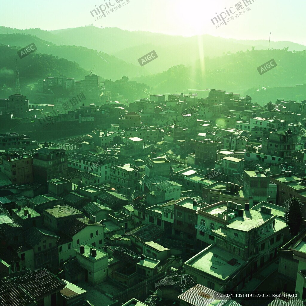 晨曦中小城鎮(zhèn)