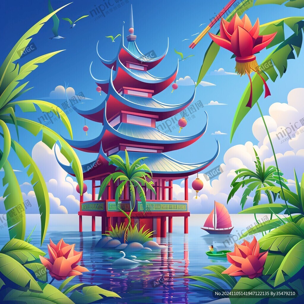 廣西建筑插畫