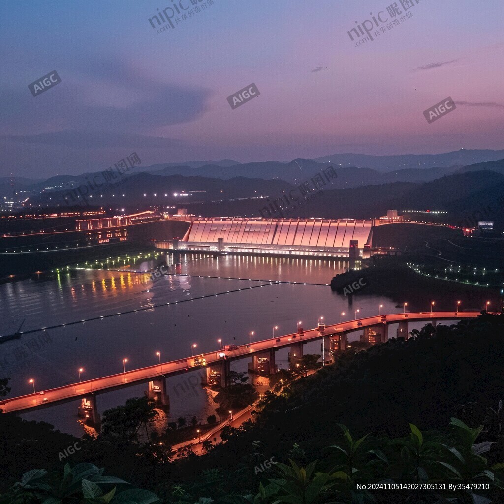庫區(qū)暮色