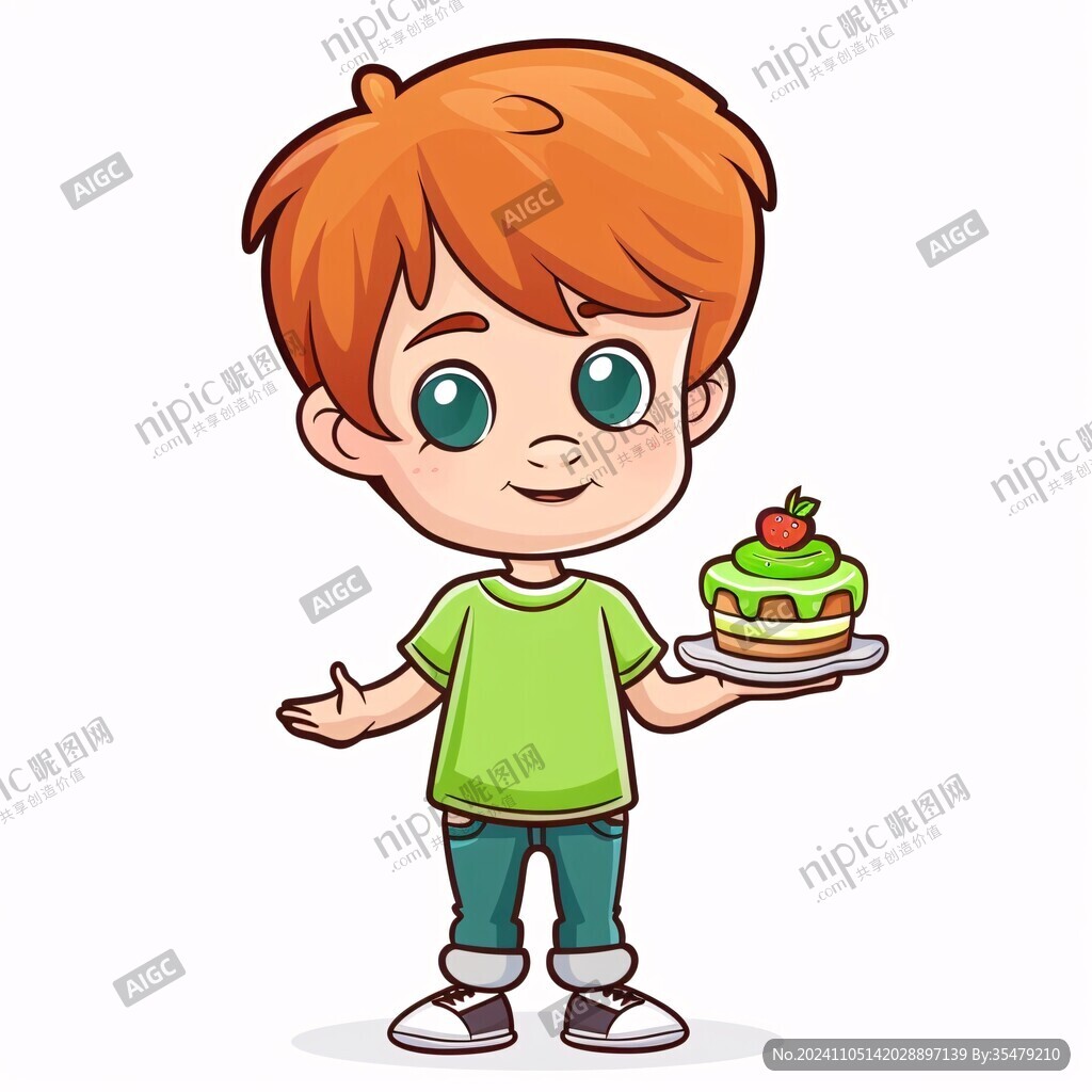饞嘴小男孩卡通男生
