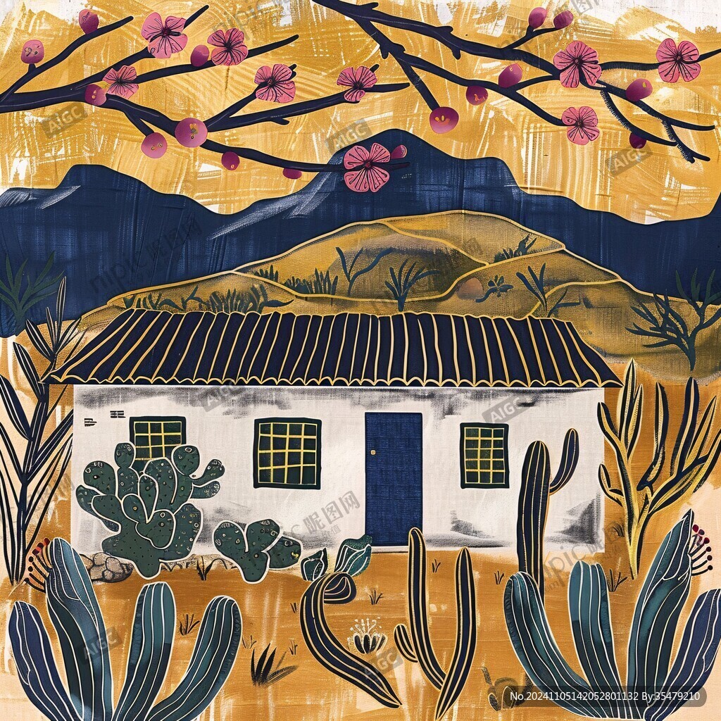 農家屋插畫