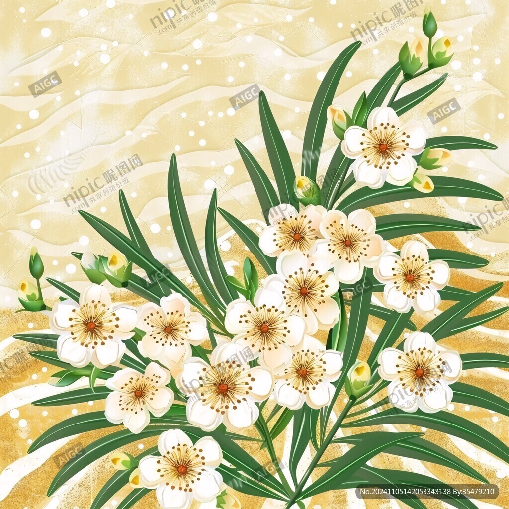 手繪奶油風(fēng)花卉裝飾畫
