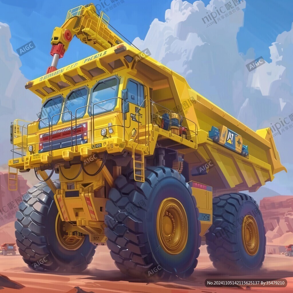 翻斗車插畫