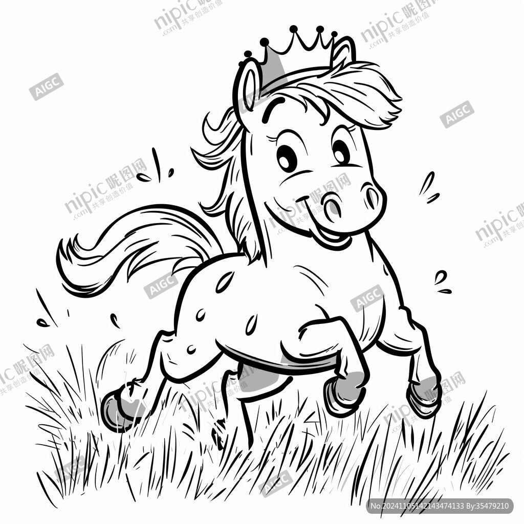 奔跑的卡通馬