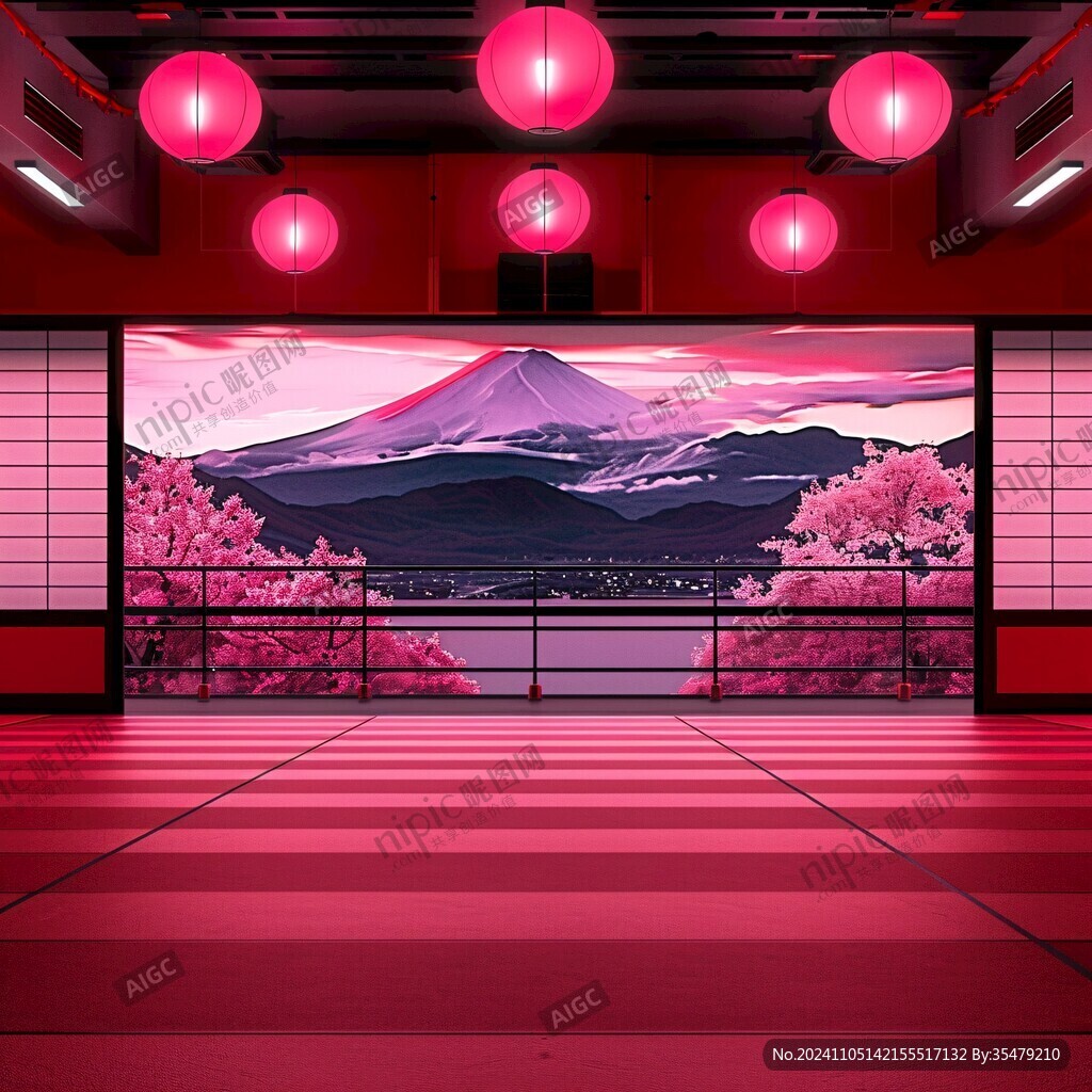 日本電視背景墻壁畫