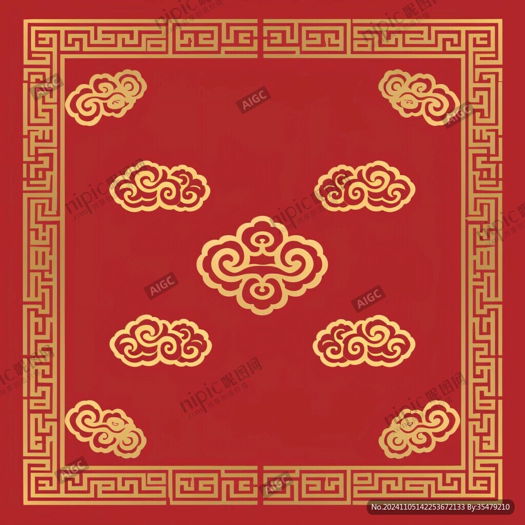 古典中式云紋吉祥暗紋
