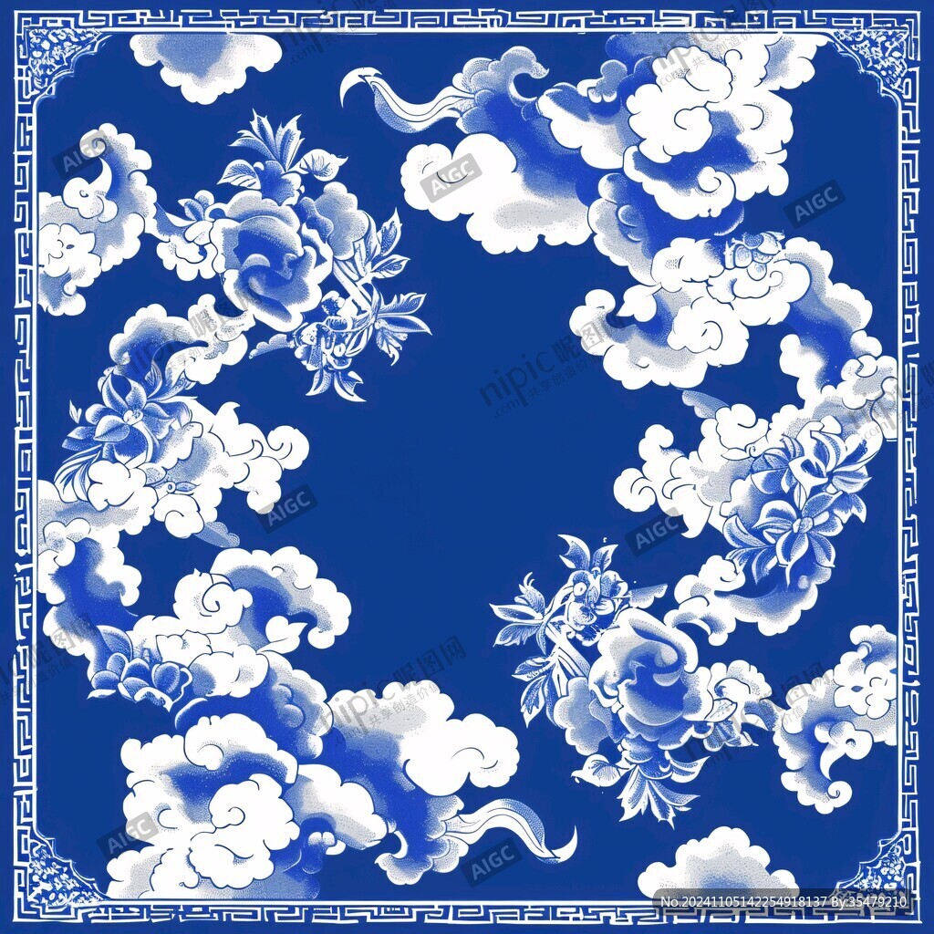 清朝云圖高端云紋裝飾