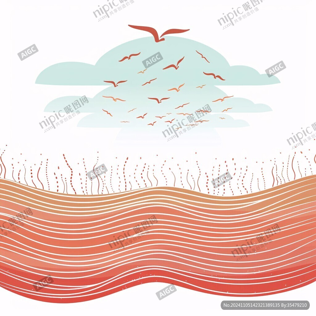 波濤海浪插畫(huà)