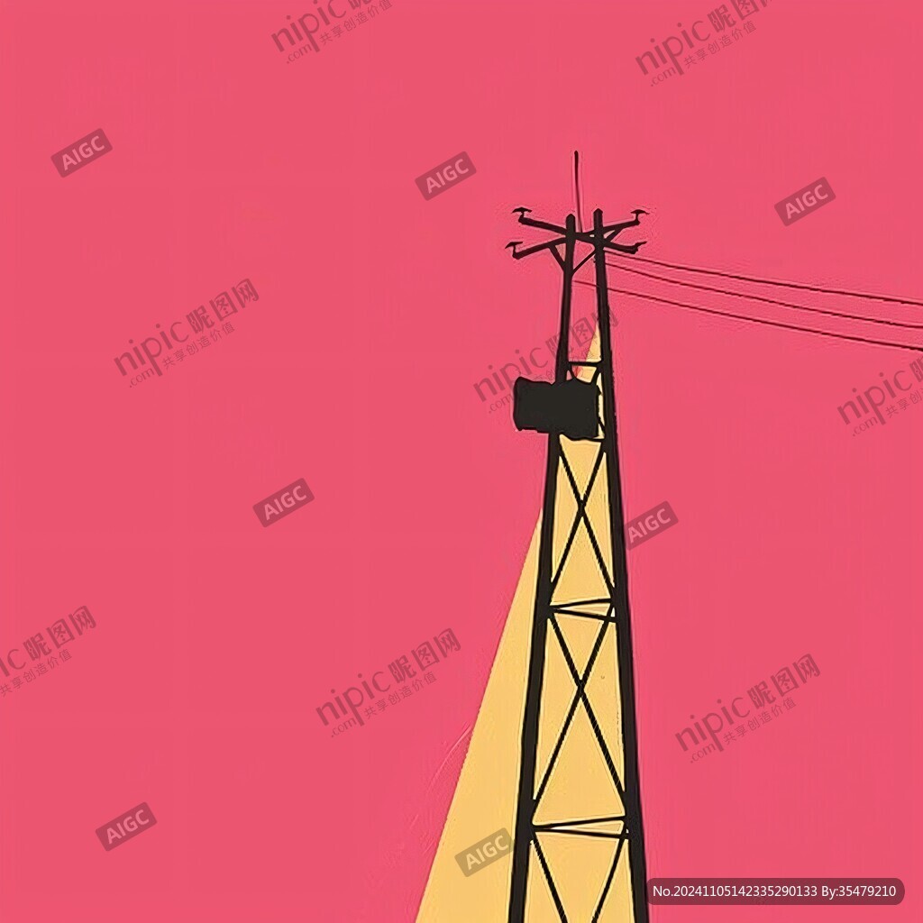 電信塔插畫素材背景