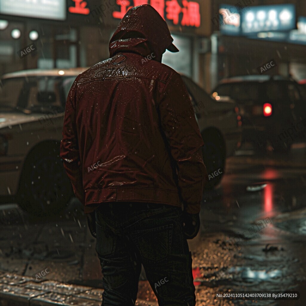 雨中背影