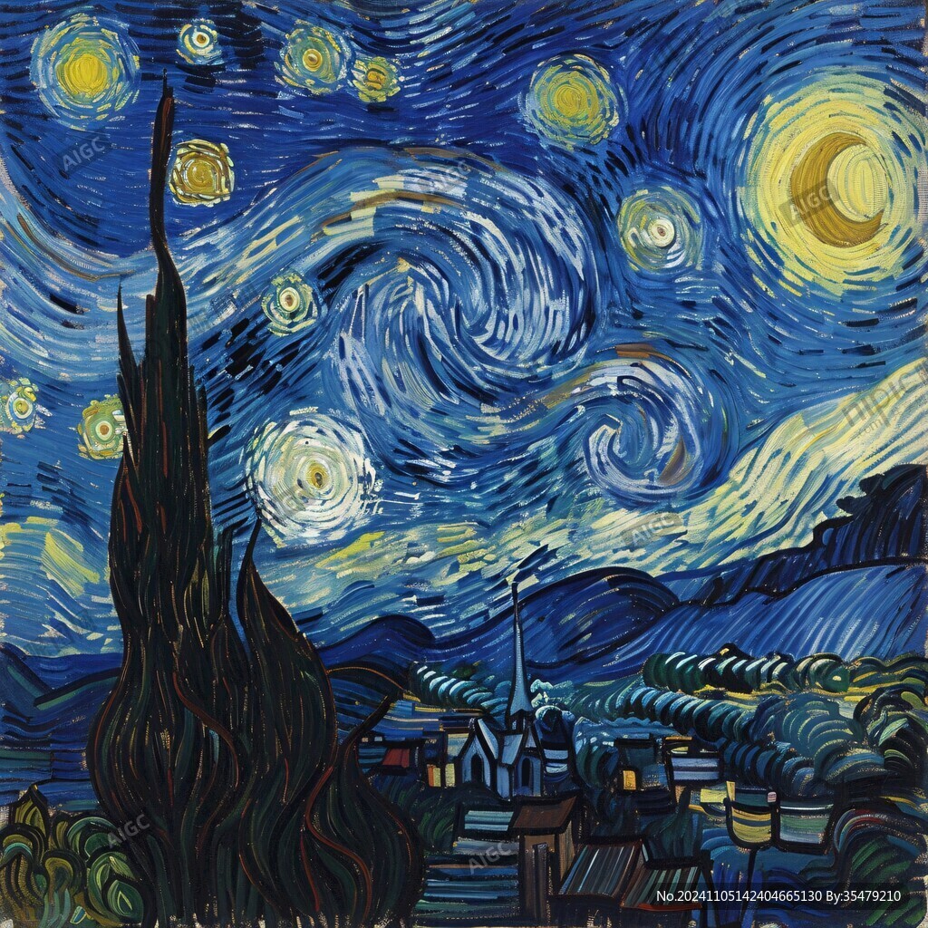 夜晚油畫