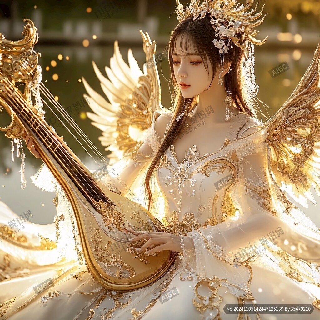飄逸如蘭美女樂器