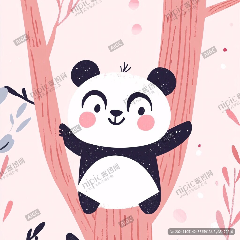 原創(chuàng)卡通熊貓動(dòng)物插畫