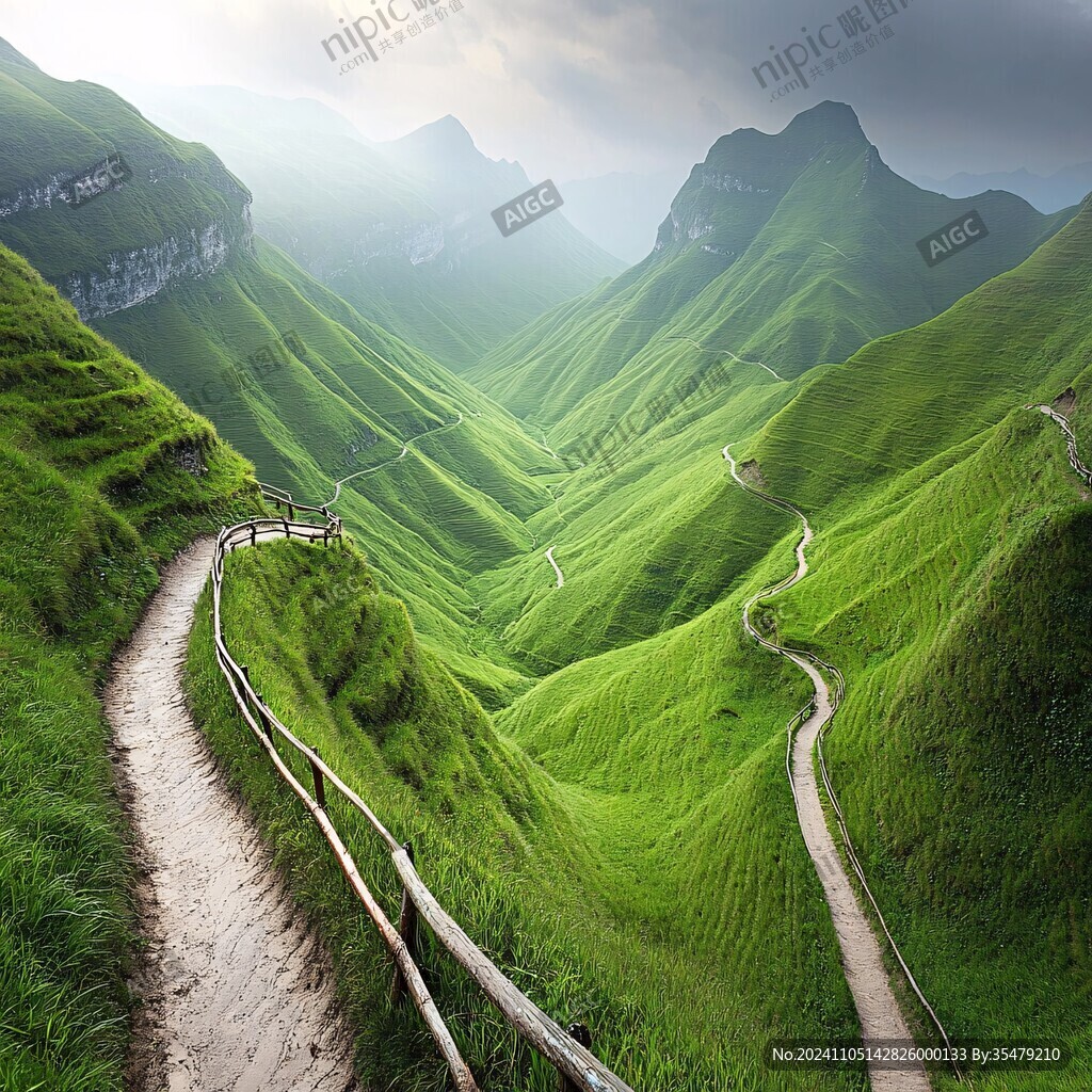綠色丘陵自然風(fēng)景