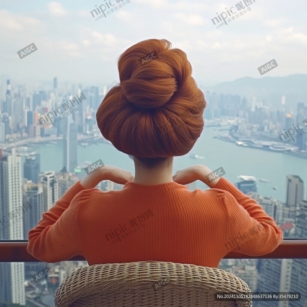 遠(yuǎn)眺大樓的女子