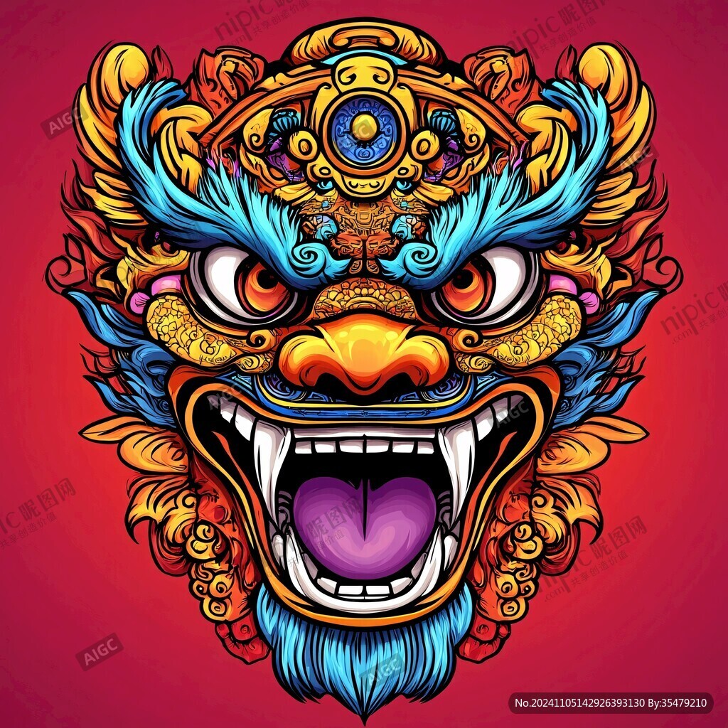 國(guó)潮獅頭