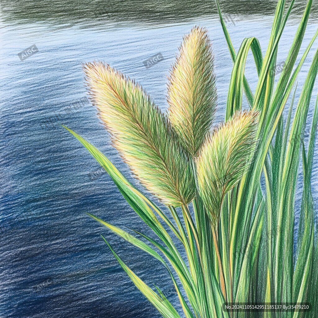 狗尾草插畫
