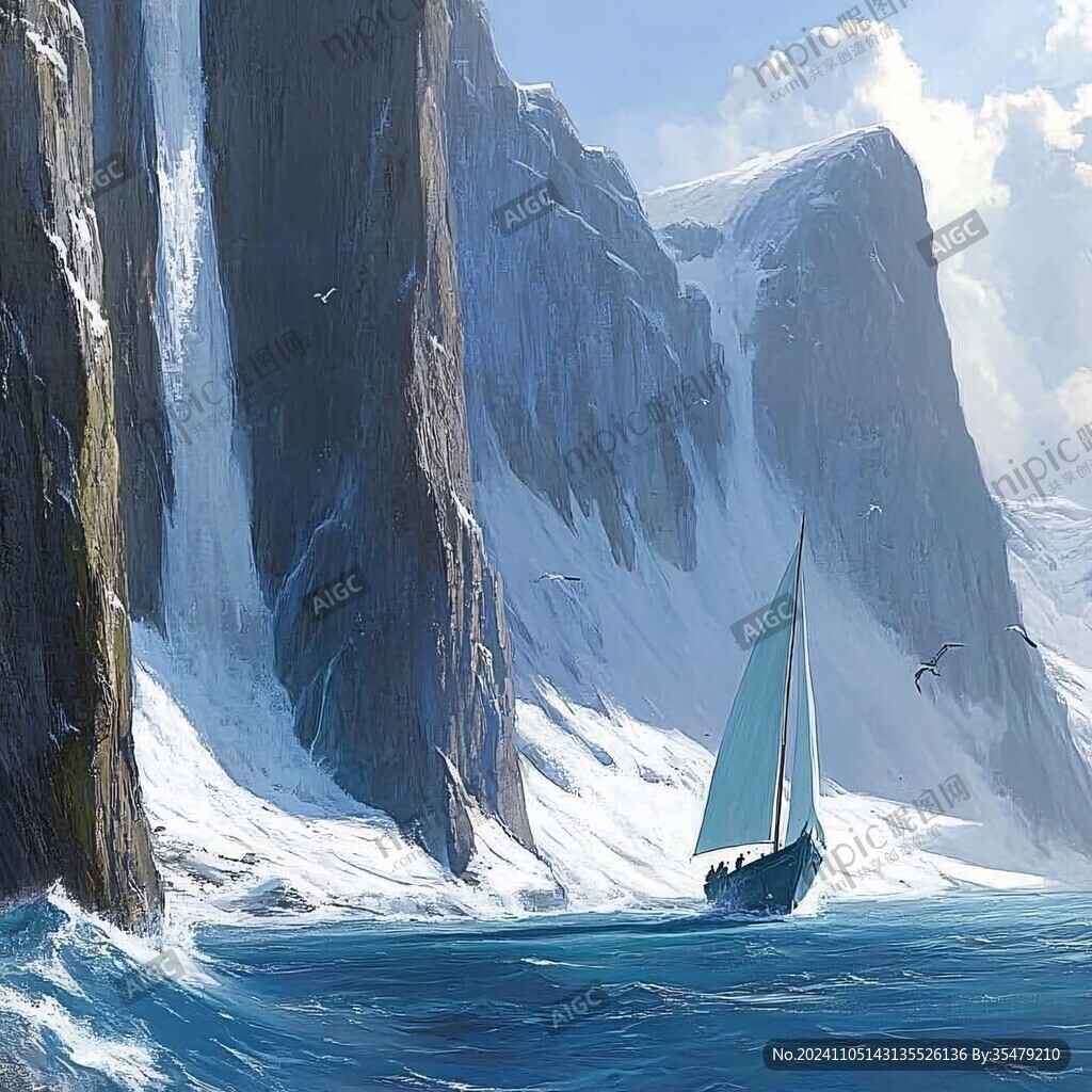 插畫海洋遼闊