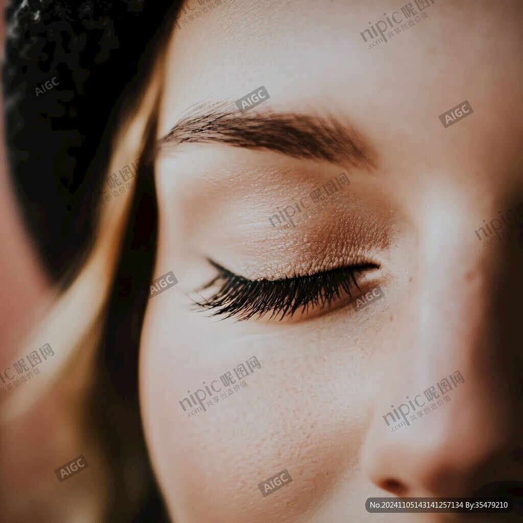 閉眼美女