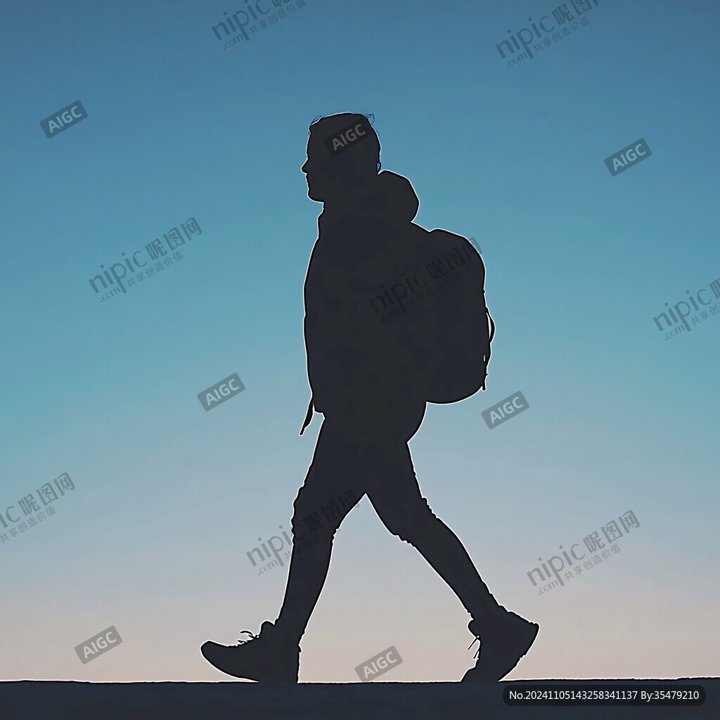 背包人背影