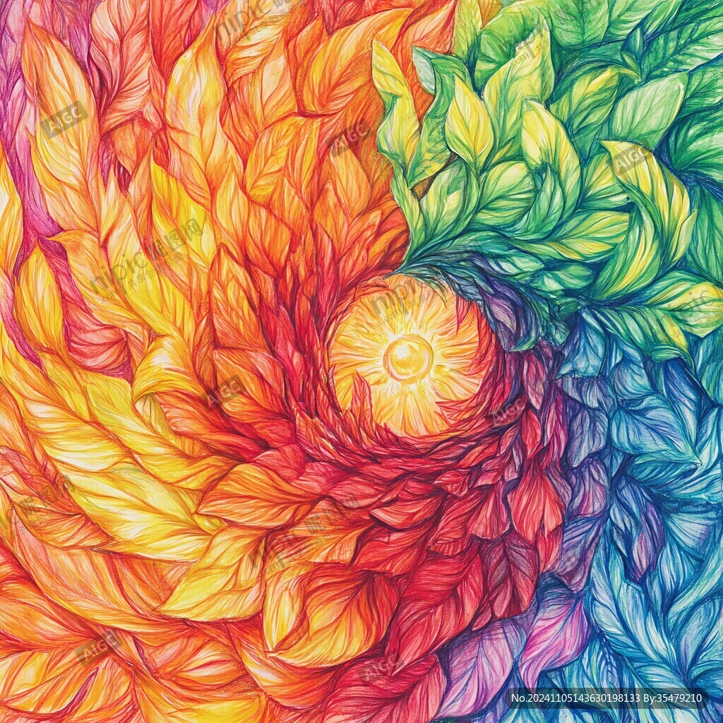 抽象花卉絢麗色彩