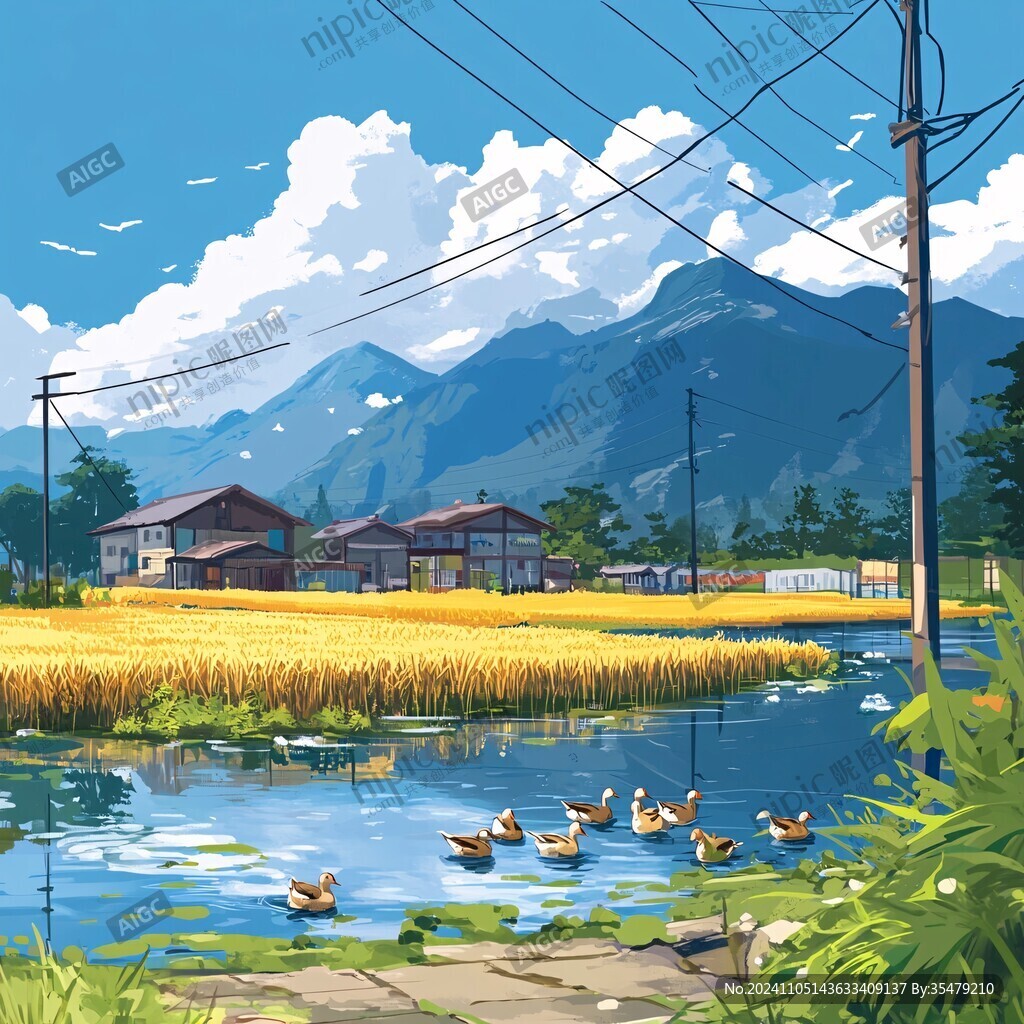 田間鴨插畫