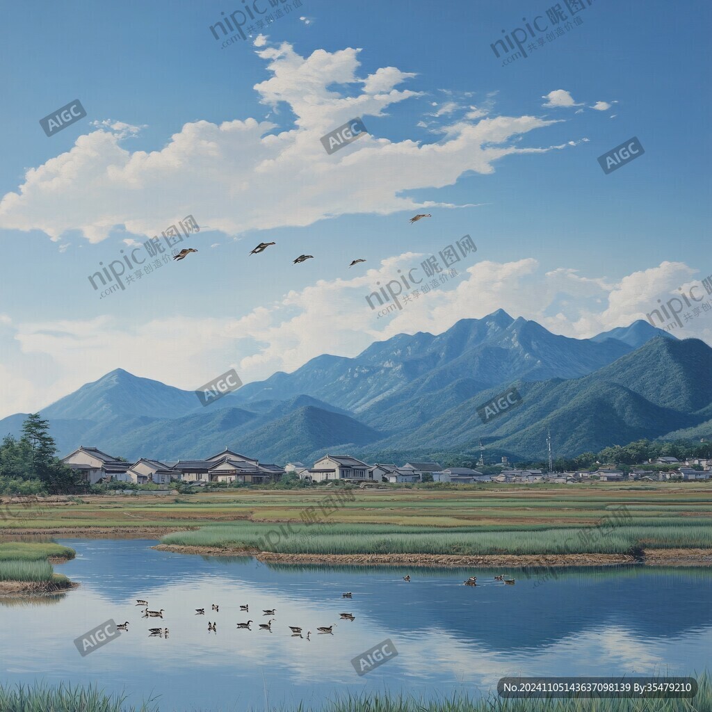 高清寬幅田園山水