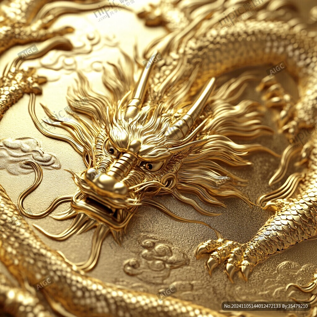 龍雕塑黃金吊牌