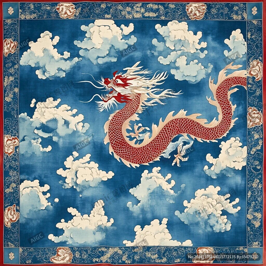 龍年地毯插畫