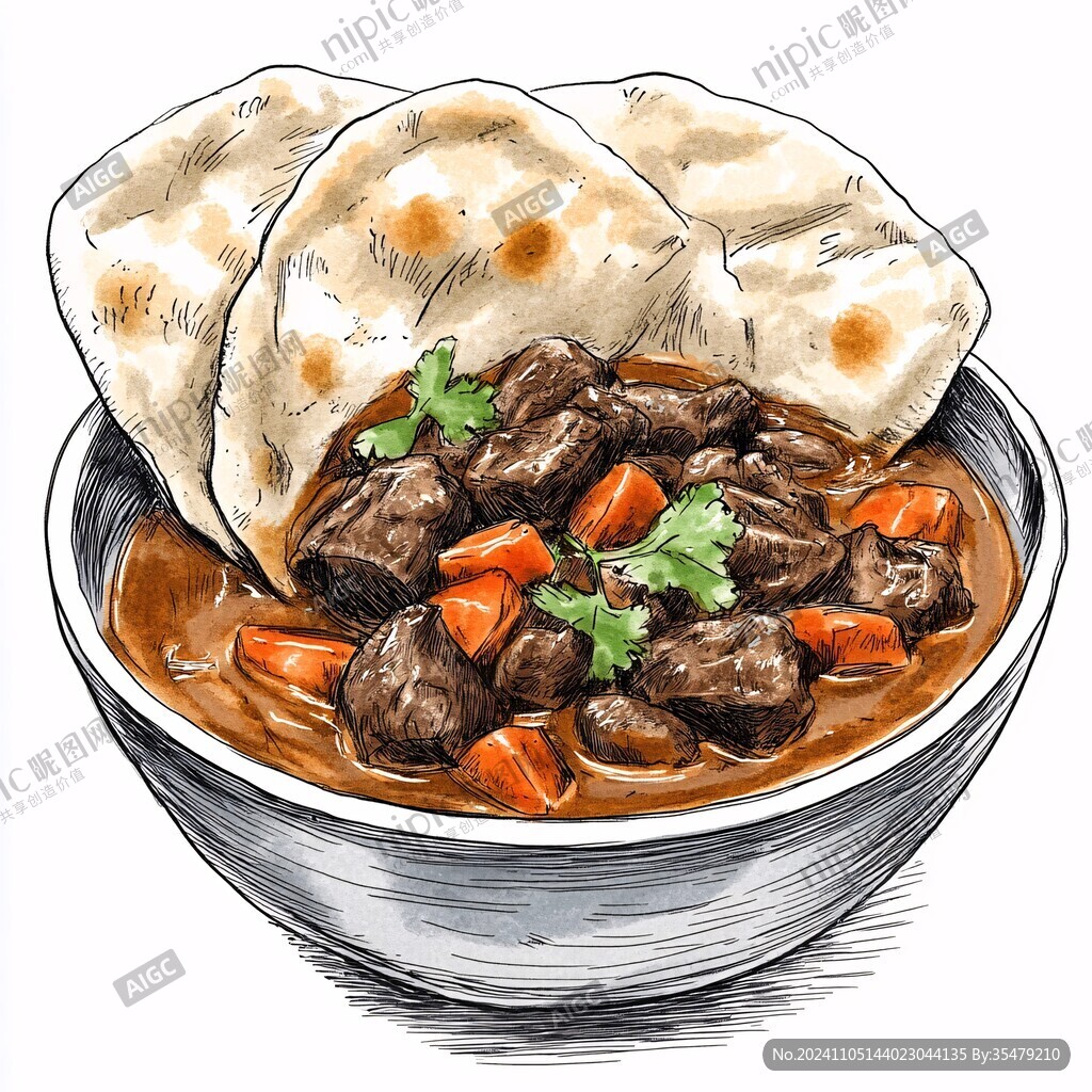 喇嘛燉肉插畫