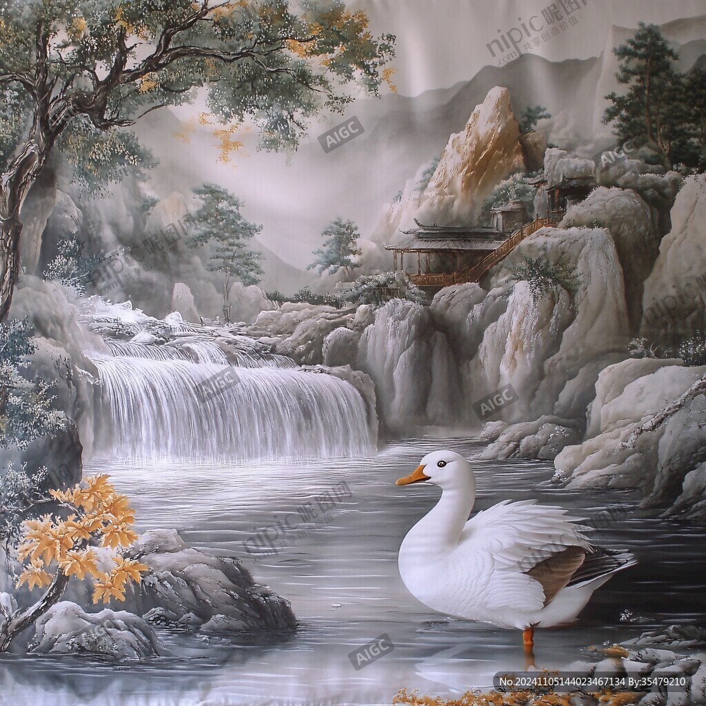 高山流水壁畫