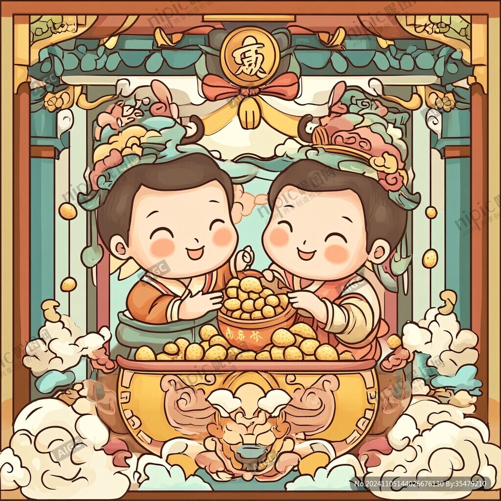 國(guó)潮堅(jiān)果插畫