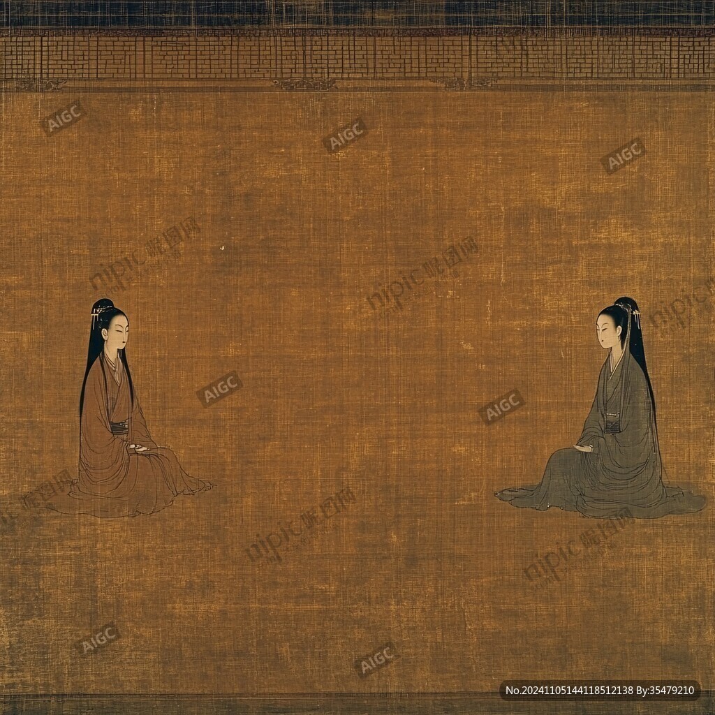 兩人在榻上對飲