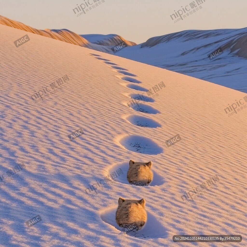 雪地貓腳印