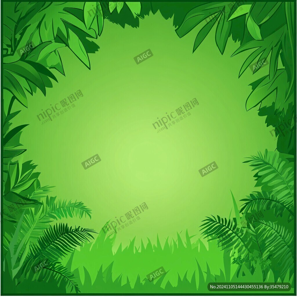 綠色植物背景邊框