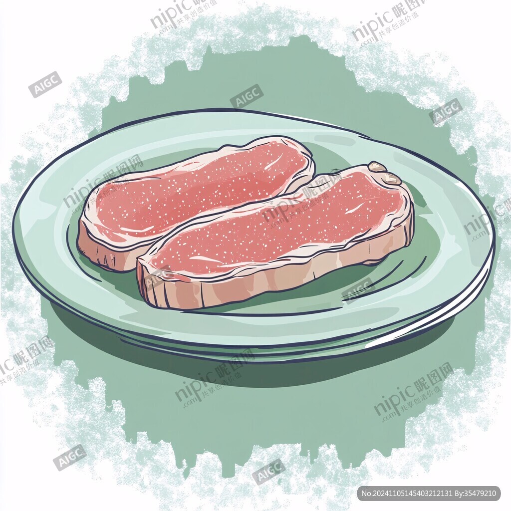 手繪一盤肉