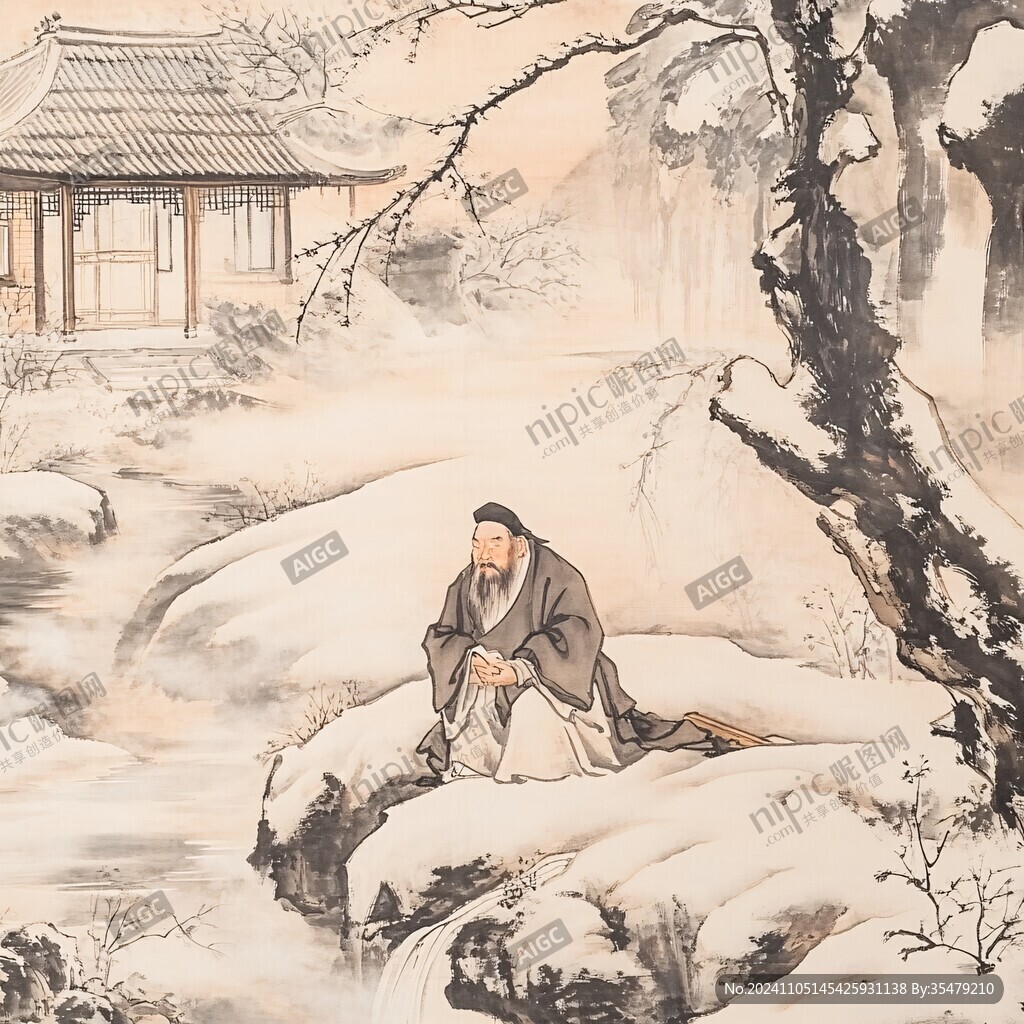 二十四孝王祥臥冰求魚