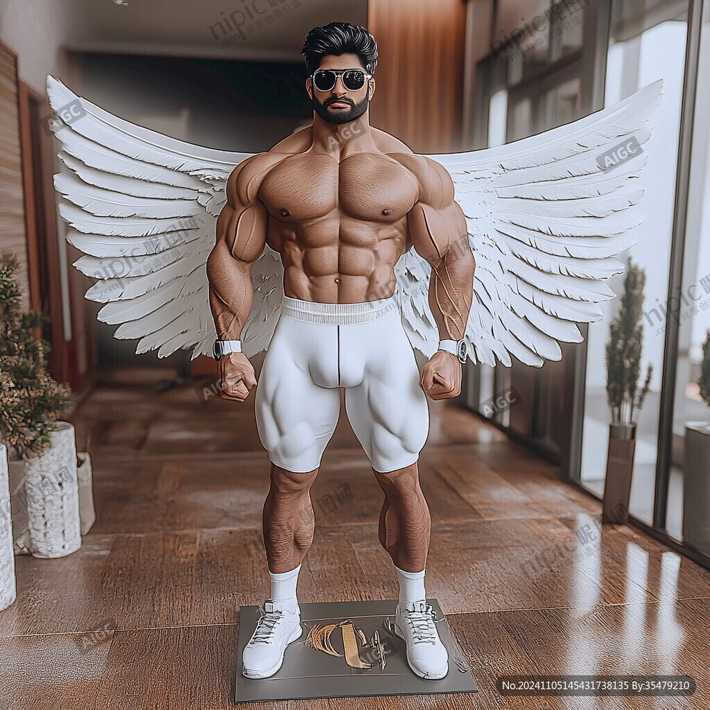 肌肉男塑像