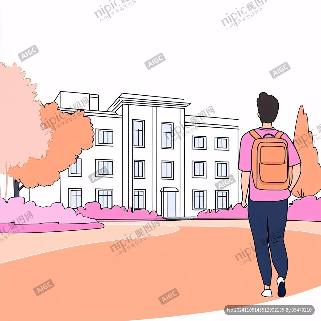 大學校園插畫